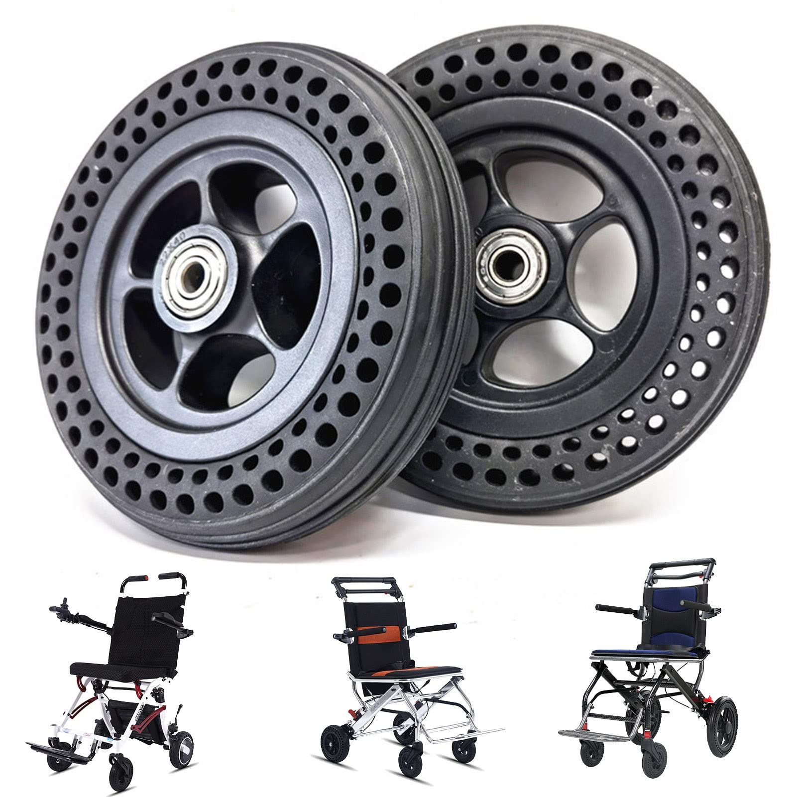 Amazon.co.jp: 車椅子前輪キャスター6インチ、ハニカム交換ホイール