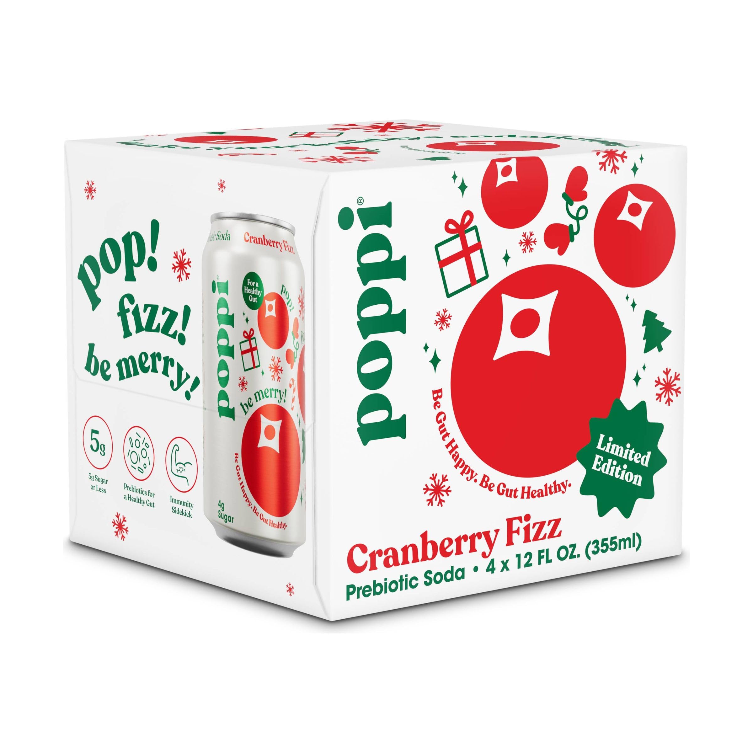 Amazon.com : Poppi Soda Preb Cranb Fizz 4Pk, 48 fl oz : Grocery