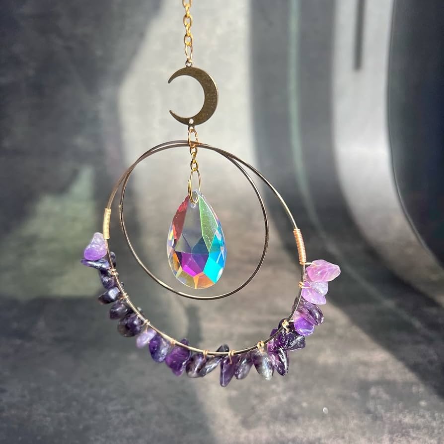 Amazon.co.jp: アメジストサンキャッチャークリスタル、新築祝いギフト