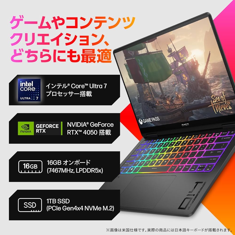 Amazon.co.jp: HP ゲーミングノート PC OMEN Transcend 14 RTX4050