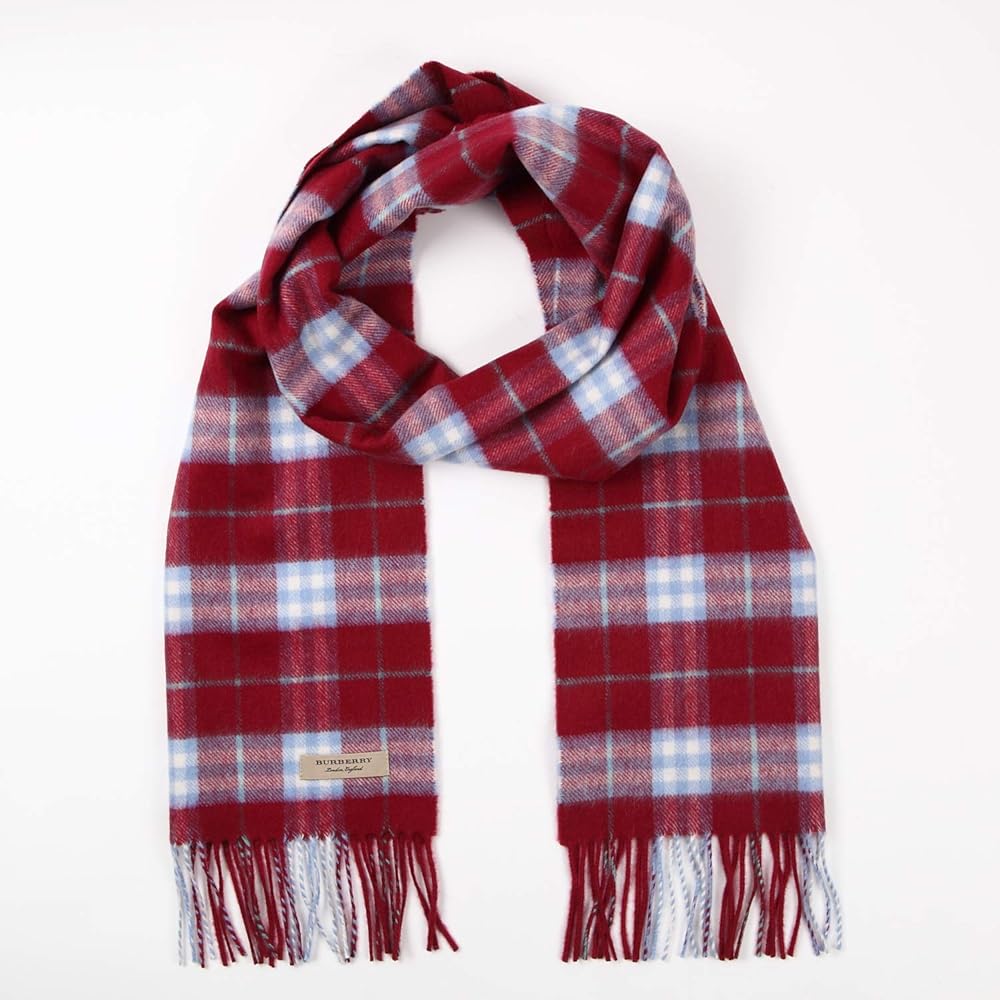 Amazon | (バーバリー) BURBERRY カシミア マフラー (レッド×ブルー