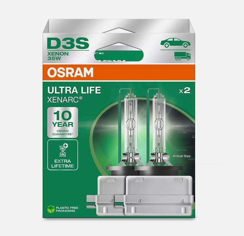 OSRAM Ultra Life D3S Xenon Far Ampulü, 35W, 2'li Set, 10 Yıl