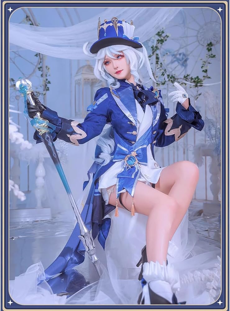 Amazon.co.jp: 【Azuiblc】コスプレ衣装 原神 フリーナ 白 帽子付き