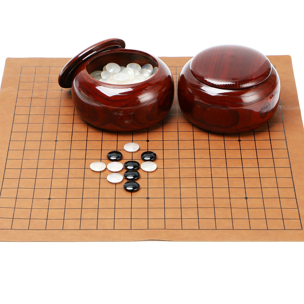 Amazon | [華能] 天然瑪瑙（メノウ）碁石セット 高級ナツメ製碁笥 豪華