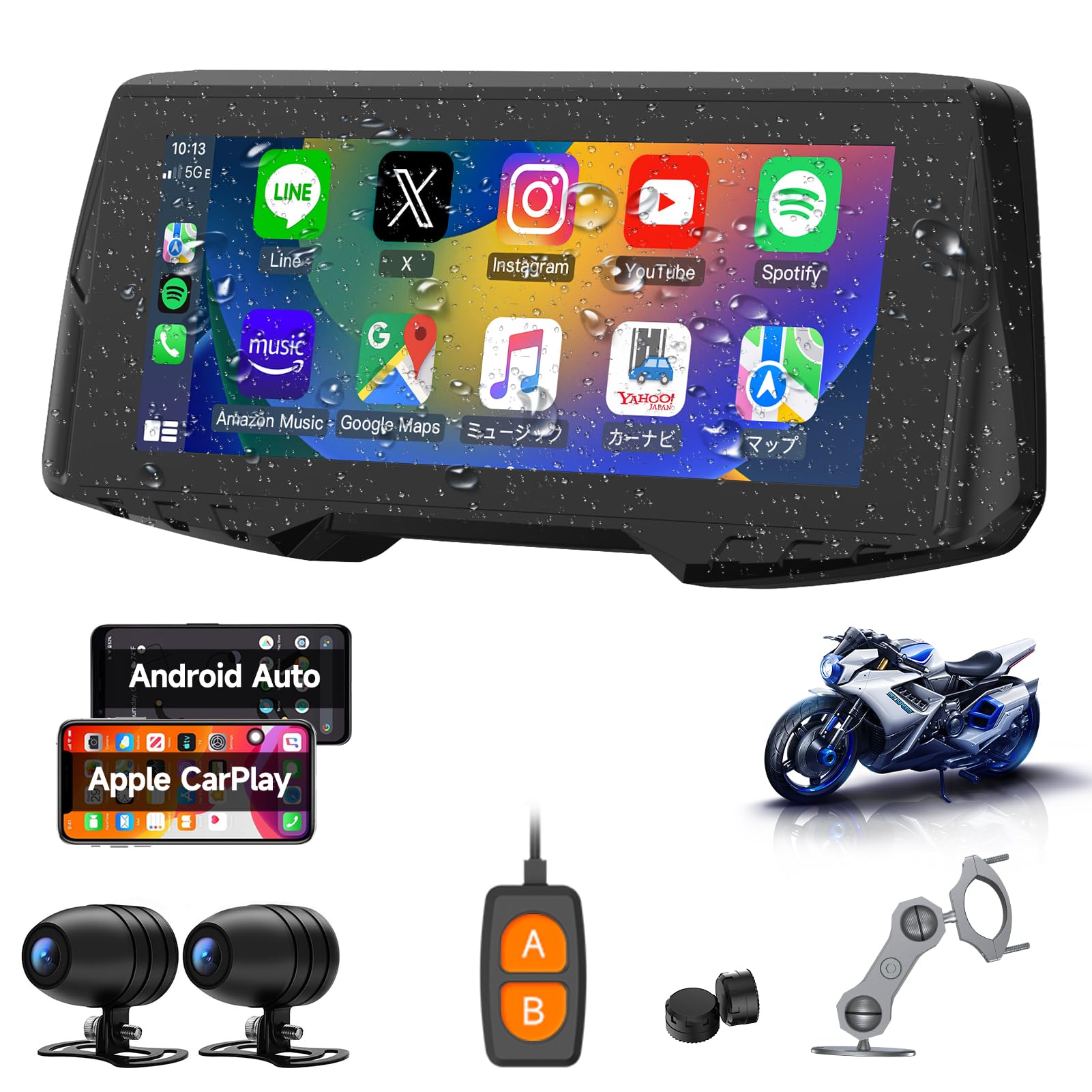 Amazon.co.jp: Spedal バイク ドライブレコーダー 前後1080P CarPlay