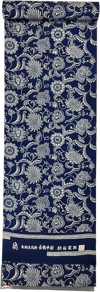 Amazon.co.jp: 長板正藍染 長板中形 初山寛作 生成り地正藍染め 綿100