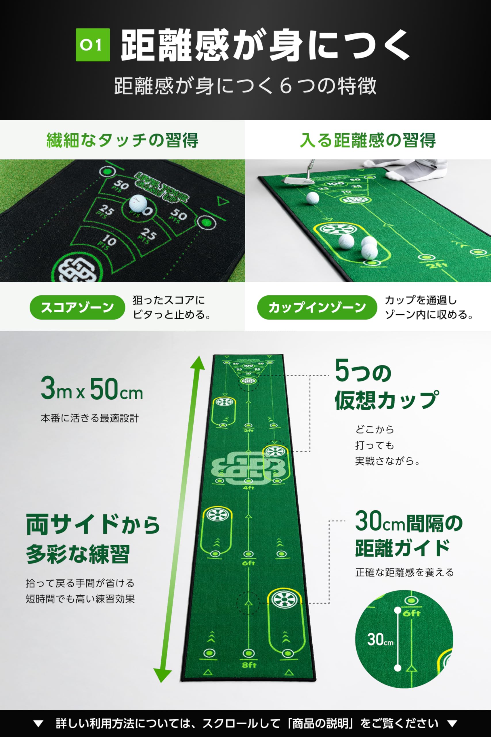 Amazon | BACK2BASICSGOLF パターマット パター練習マット パター練習
