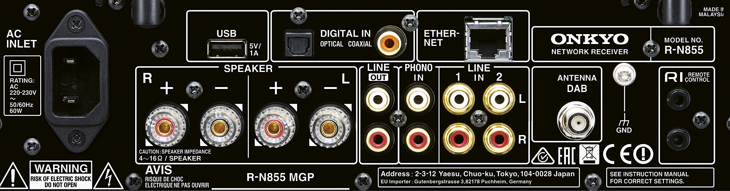 Onkyo R-N855 Network Stereo Receiver (Black): Buy Online at Best