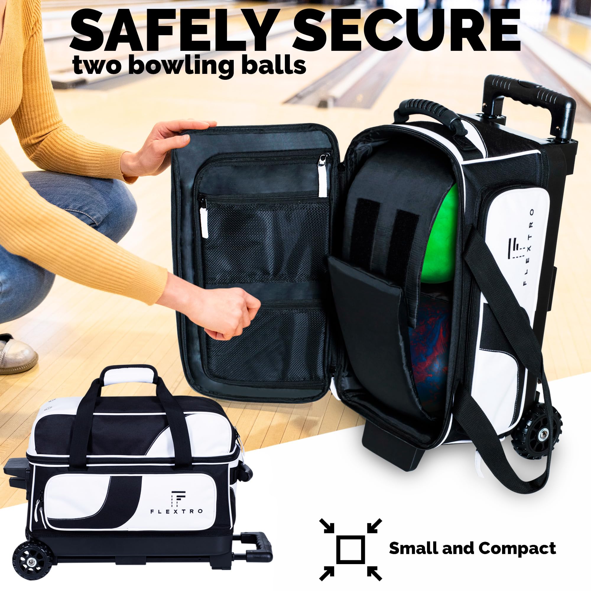 Amazon | Flextro ボーリングバッグ ボールローラー2個 + シングル