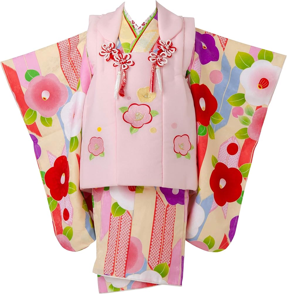 Amazon | 七五三 753 着物 3歳 被布セット 女の子 京都花ひめ 椿7