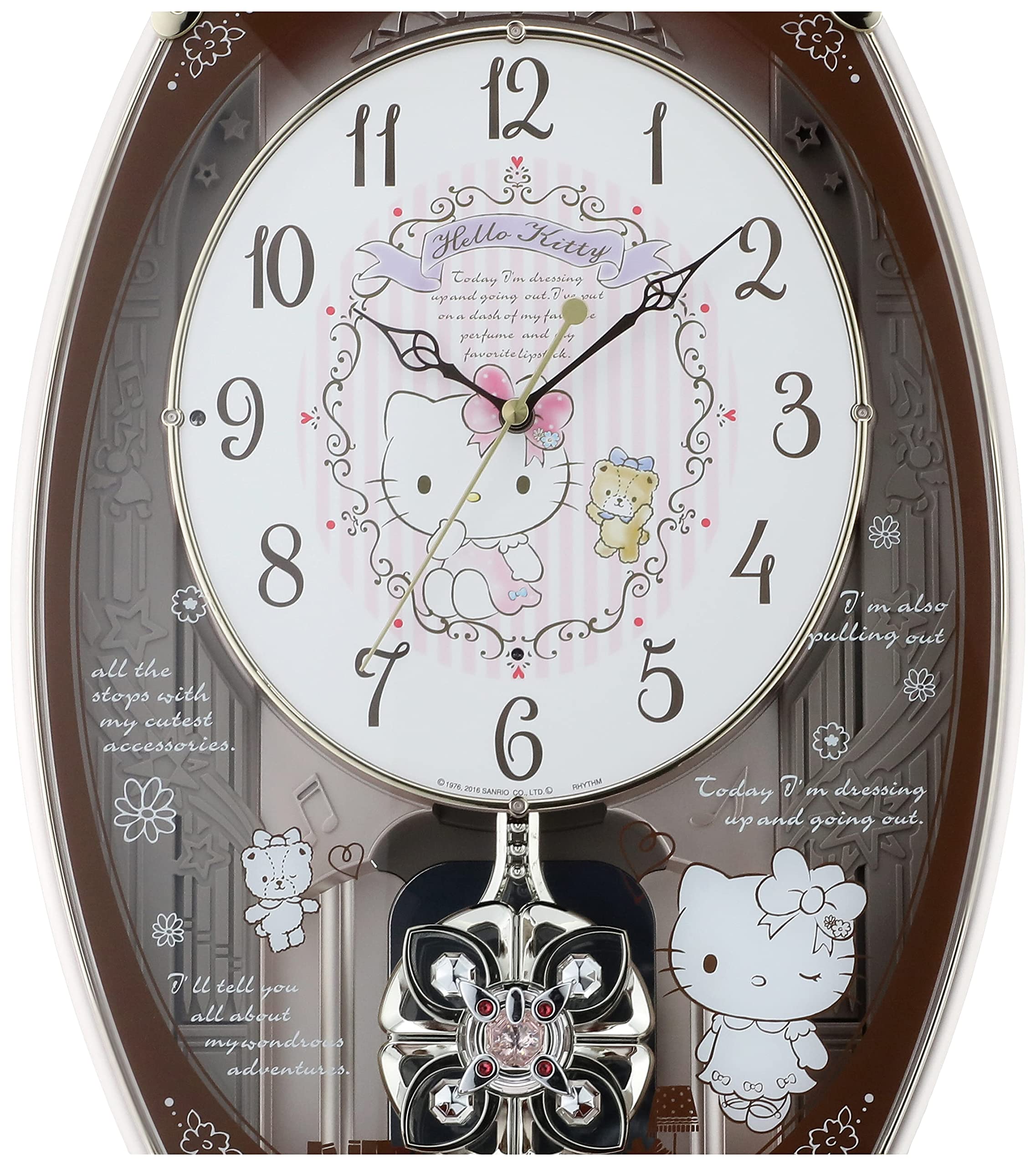 Amazon.co.jp: ハローキティ 掛け時計 電波時計 からくり時計 ピンク
