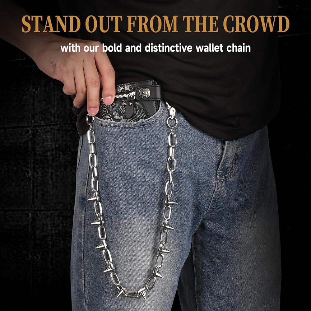 Amazon.com: ZEKEE Wallet Chain Pants Chain Hip Hop Punk Jeans