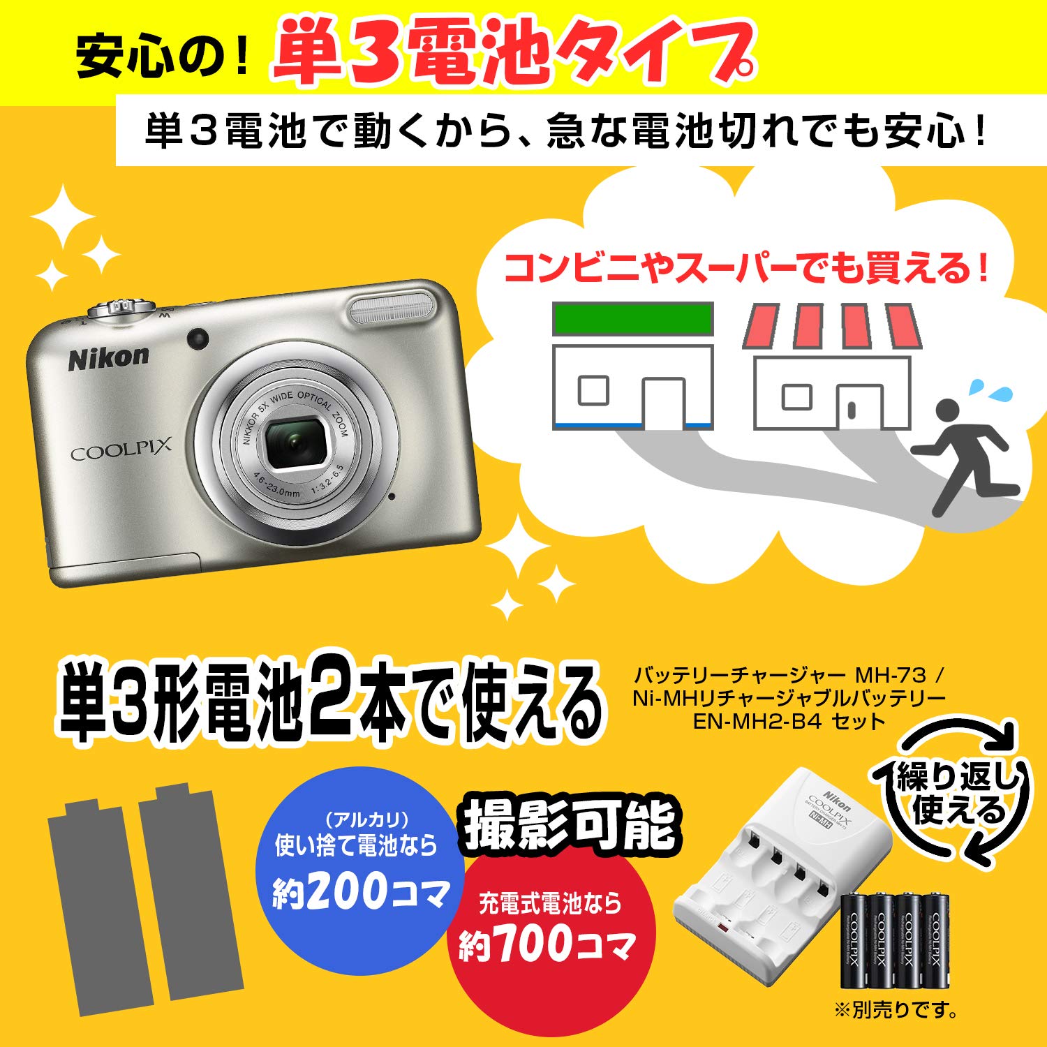 Amazon | Nikon デジタルカメラ COOLPIX A10 レッド 光学5倍ズーム