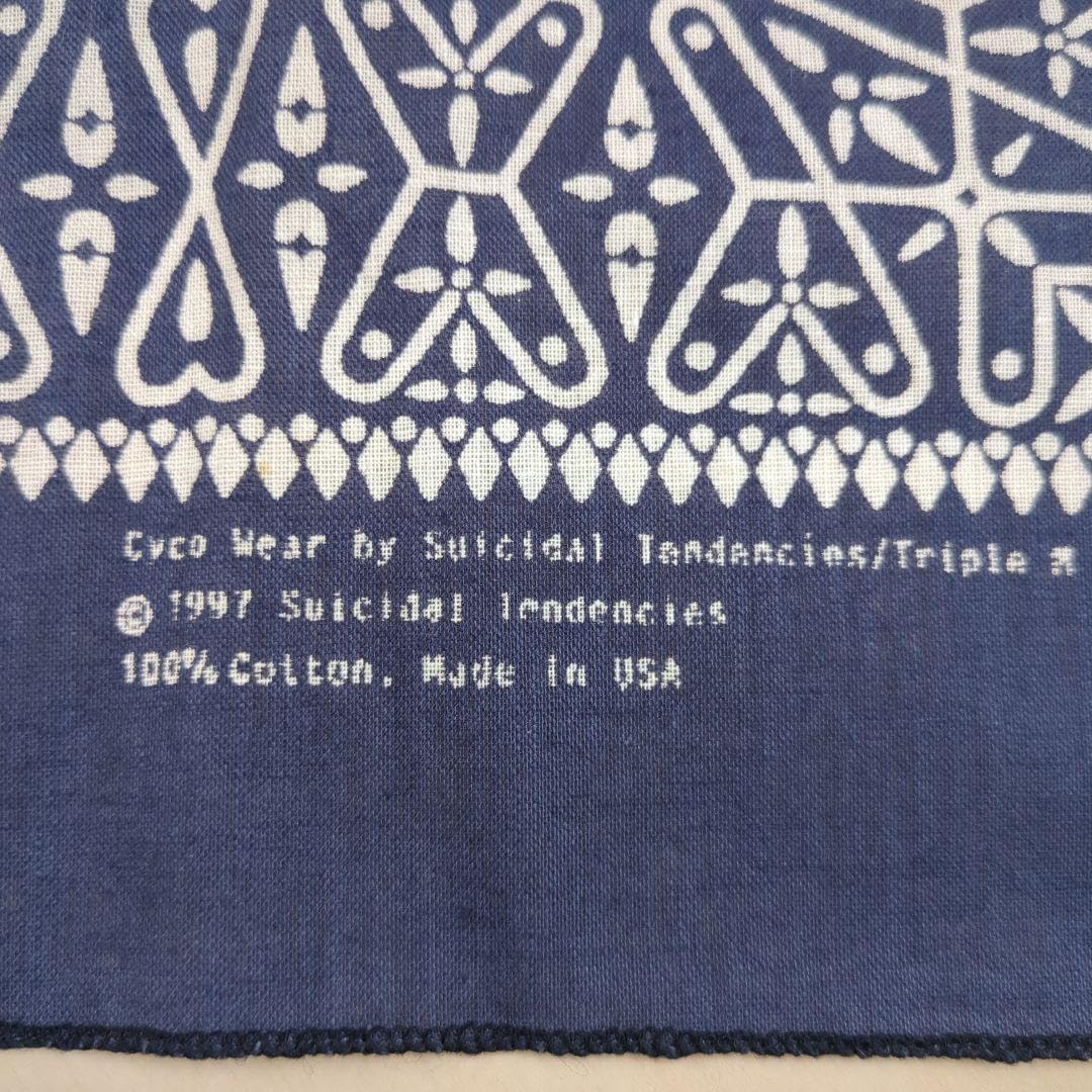 ビンテージバンダナ 90年代物スーサイダルデンデンシーズ クロス柄