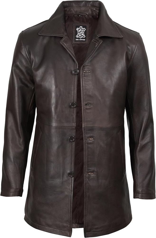 fjackets Brown Distressed Natural Real Lambskin Men's Leather