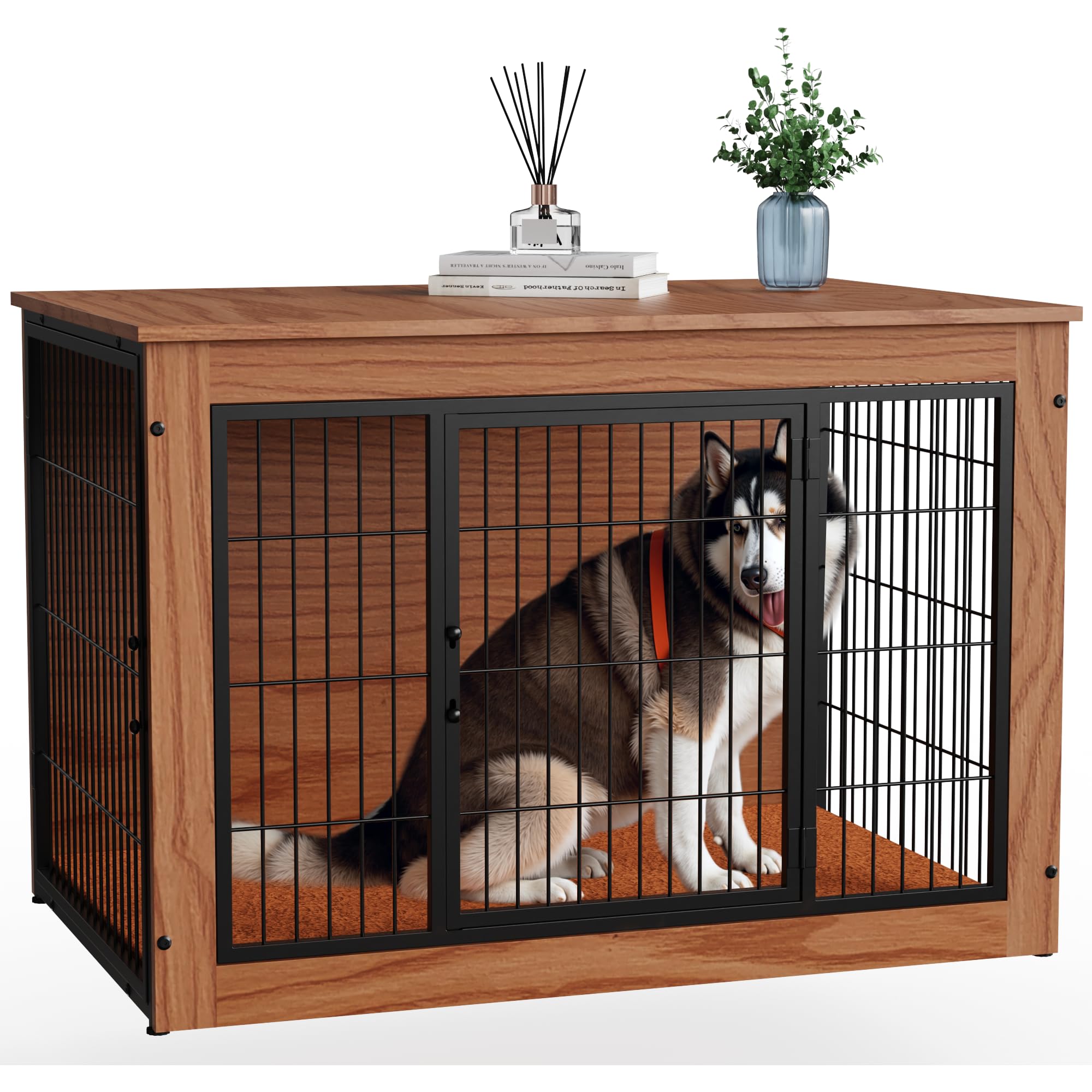 Amazon.co.jp: Alebert｢アレベルト｣ 犬ケージ ペットケージ 木製家具調