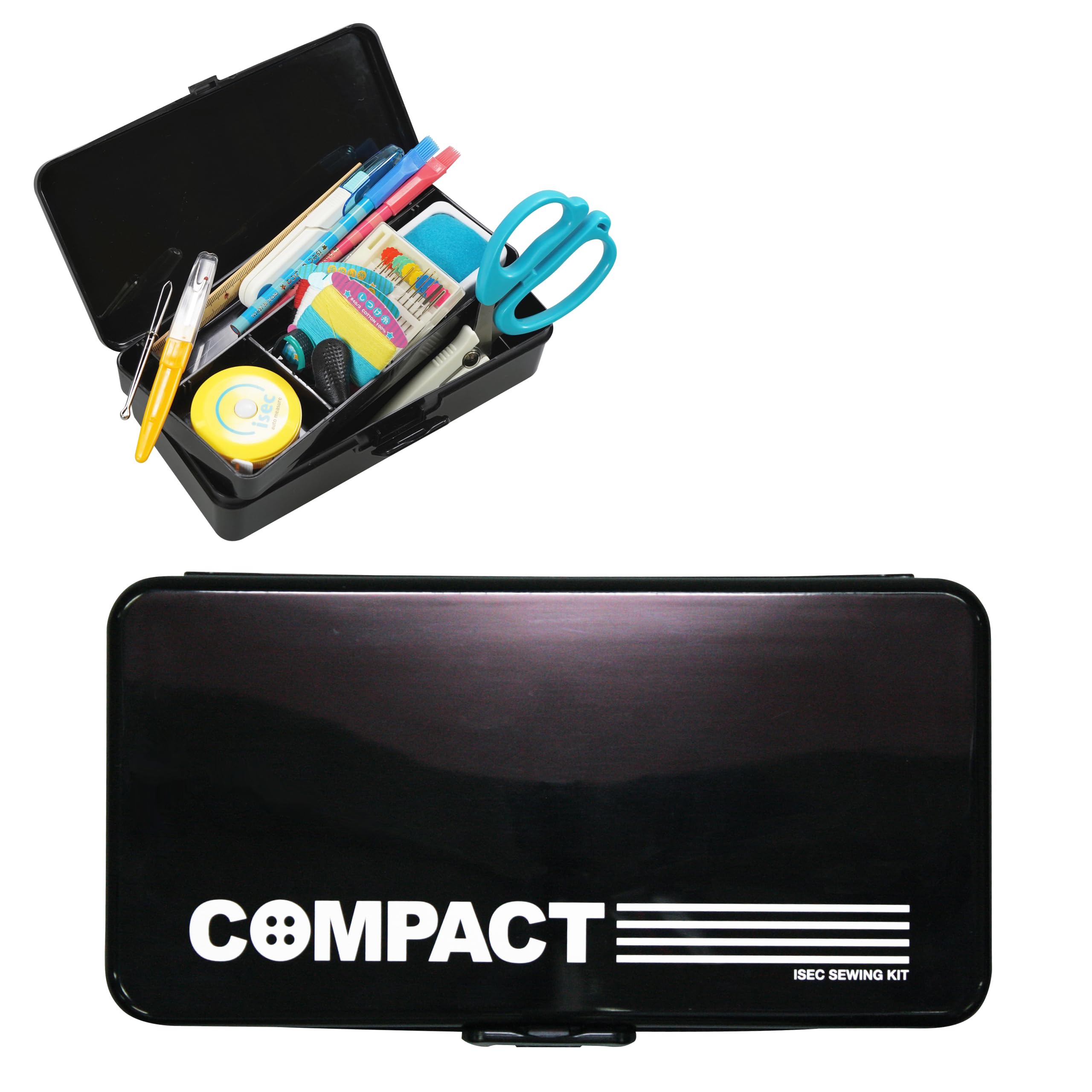 Amazon | [アイセック] コンパクト裁縫セット 標準 (ブラック) | 裁縫
