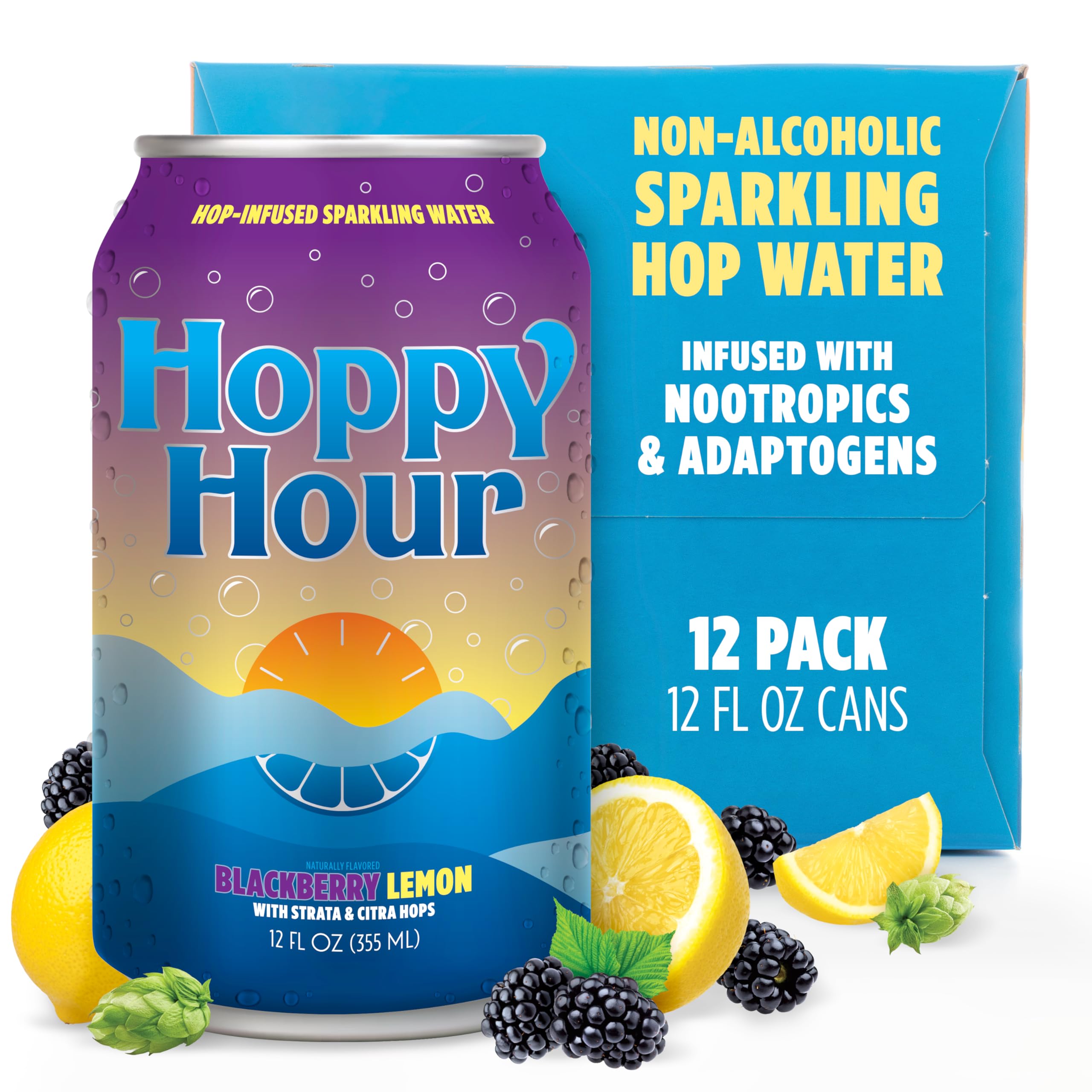 Amazon.com: Hoppy Hour Sparkling Hop Water, Non-Alcoholic and