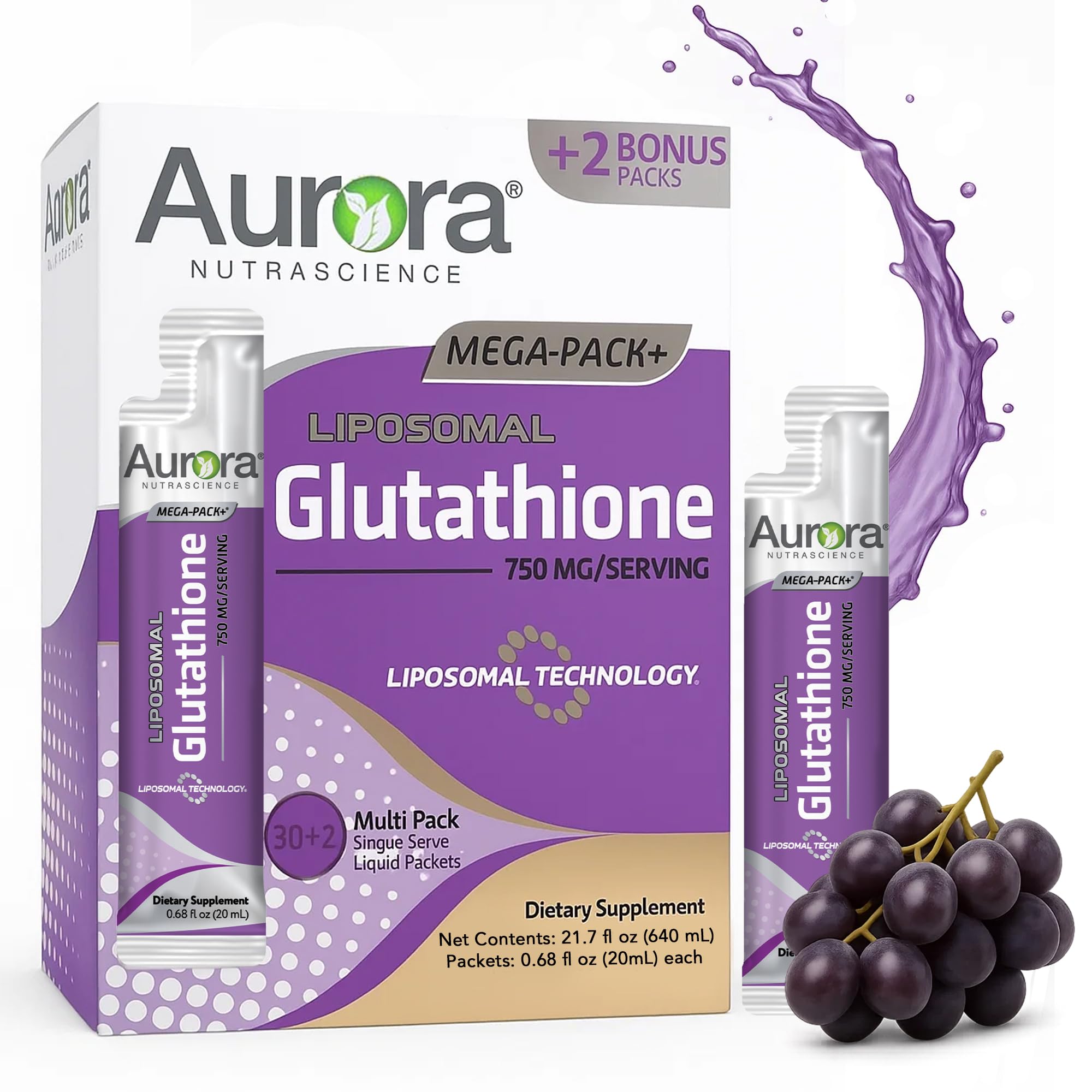 Amazon.com: Aurora Nutrascience Mega-Pack Liposomal Glutathione