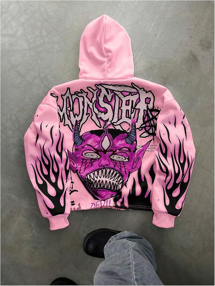 Amazon.com: SOLY HUX Men's Grunge Graphic Hoodies Y2k Baggy Hooded