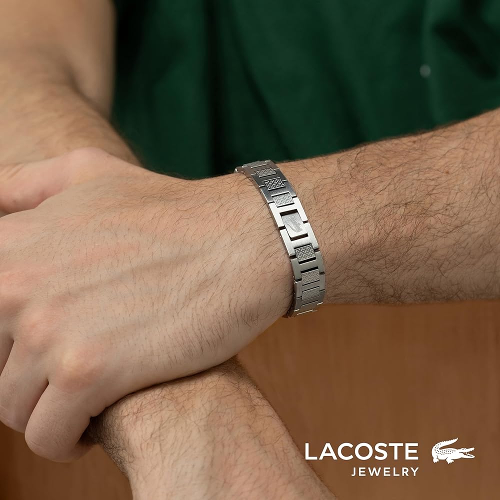 Amazon.com: Lacoste Metropole Men's Link Bracelet – Polished