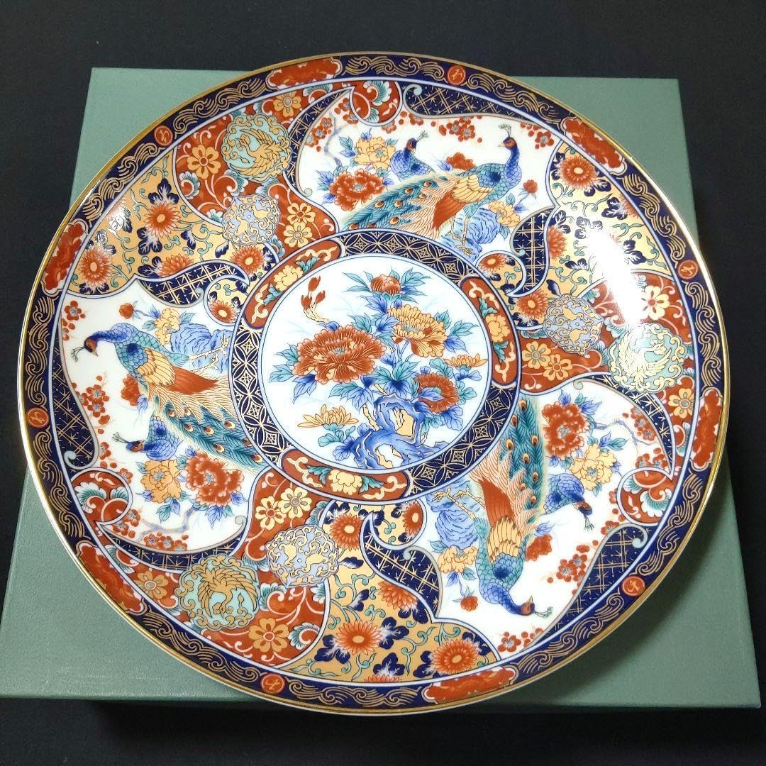 Amazon.co.jp: 有田焼 丸五謹製 伊万里 花鳥 牡丹 孔雀 色絵 金襴手