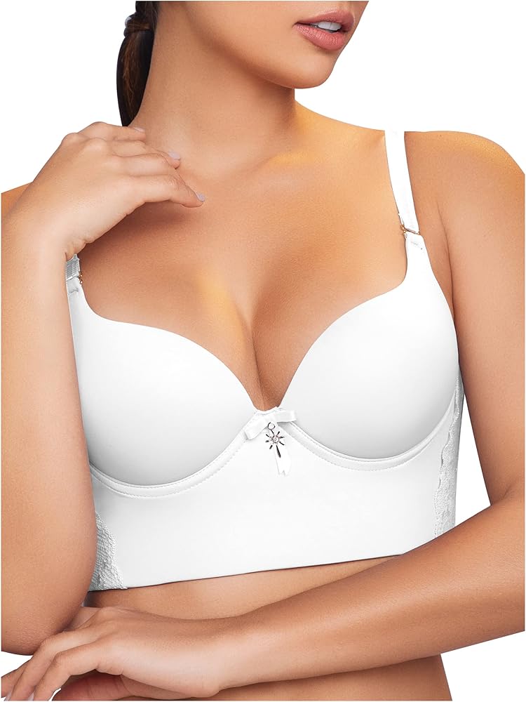 Sonryse C486 Full Cup High Back Supportive Bustier Bra for Women