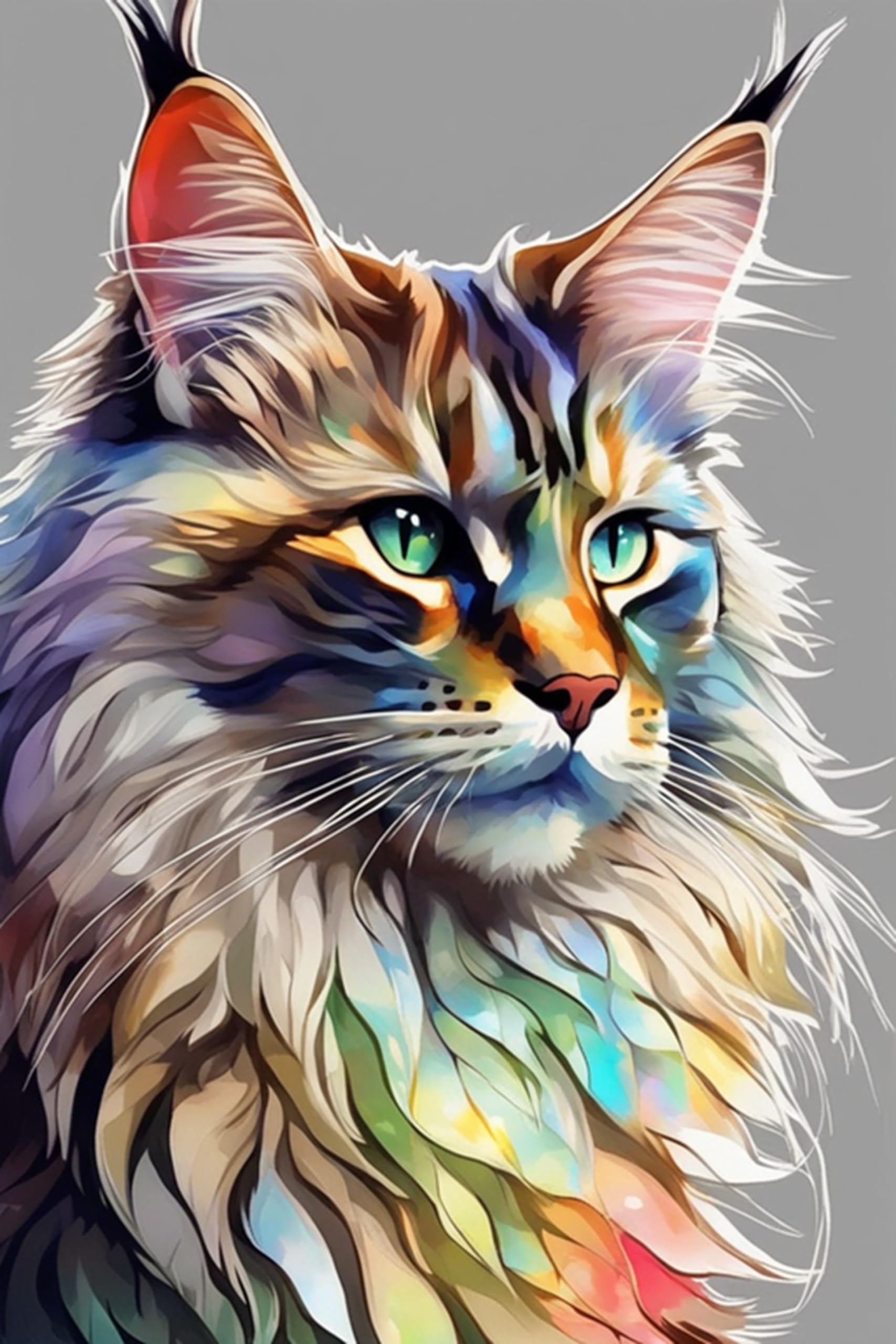 Amazon.com: Maine Coon Cat Diamond Art,5D Full Diamond Painting