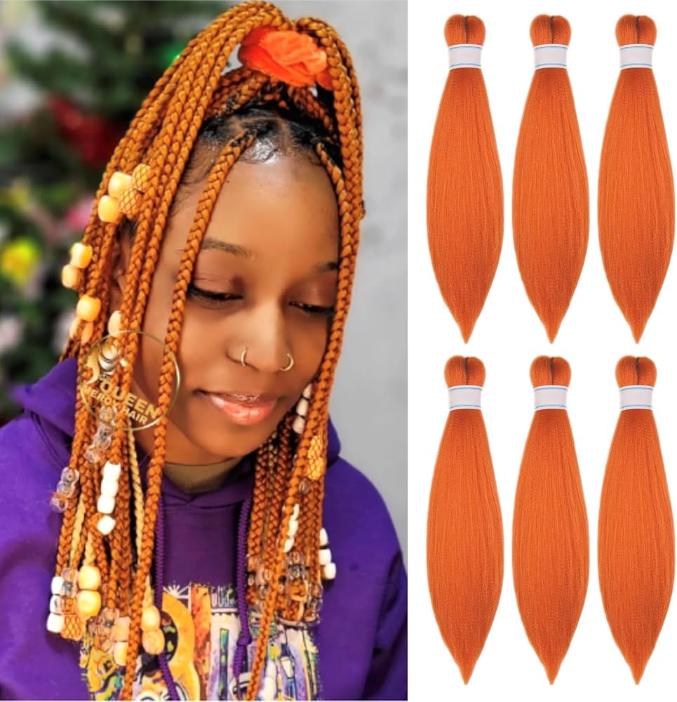 Amazon.com : Ginger Orange Braiding Hair Pre stretched 16 Inch