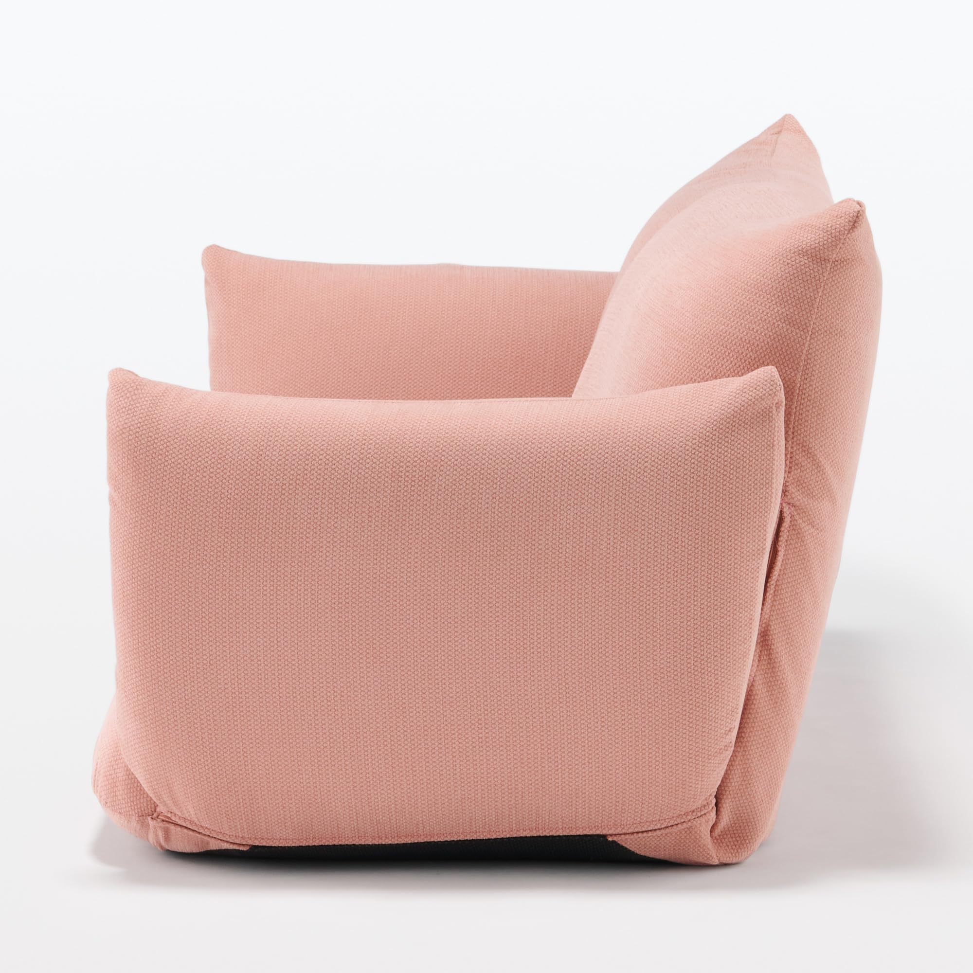 Amazon｜無印良品 リクライニングフロアソファ ピンク 幅154～218×奥行