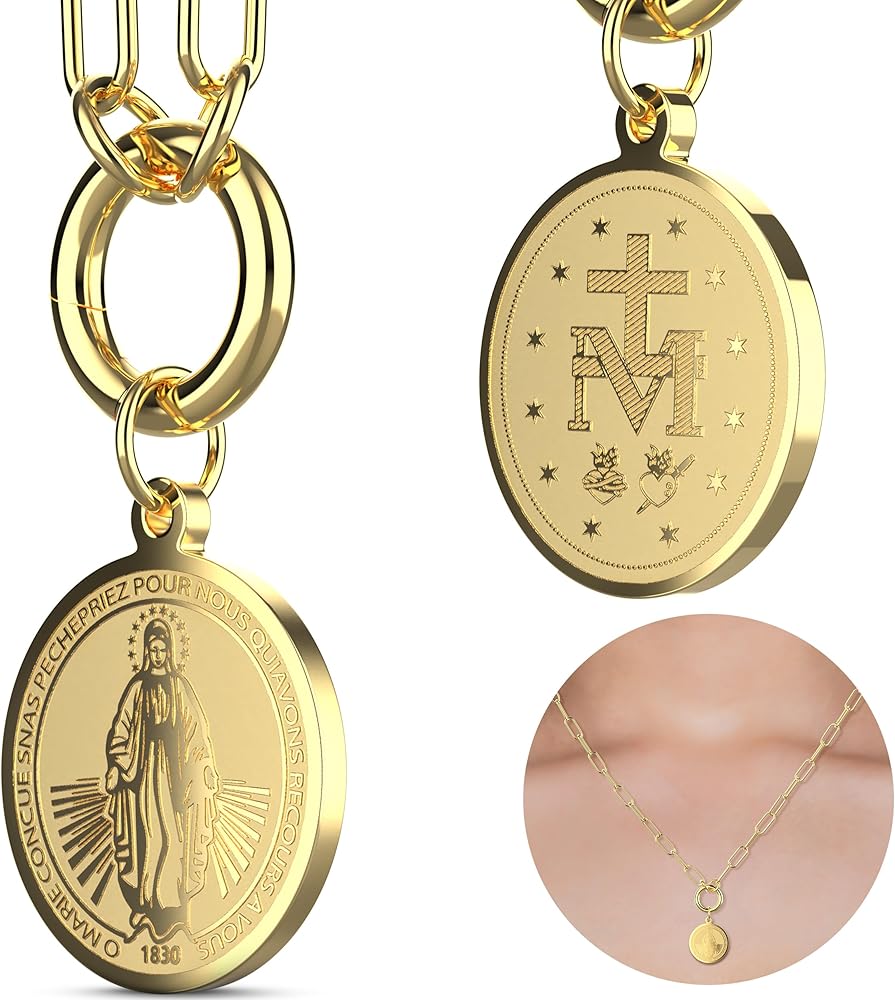 Amazon.com: Miraculous Medal - Virgin Mary Necklace - Tarnish Free