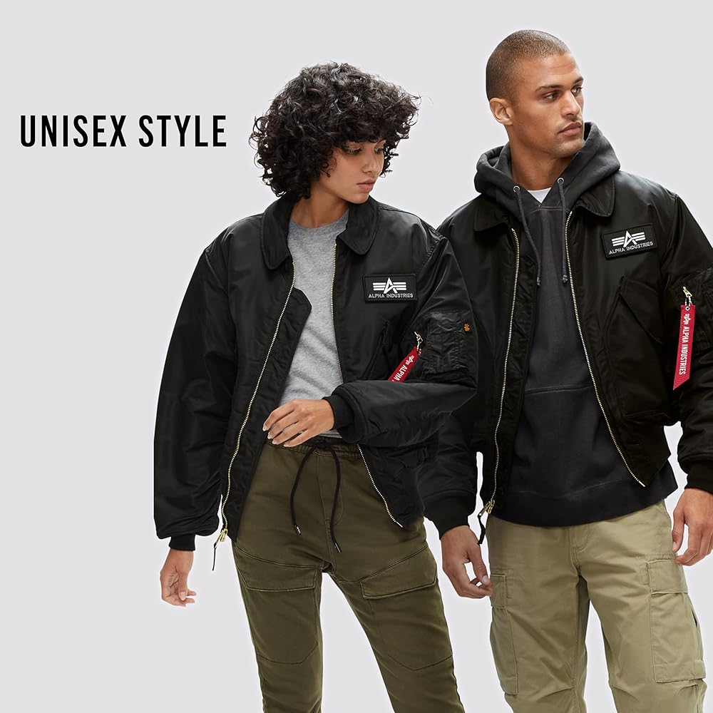 Alpha Industries Men's CWU 45-P Flight Jacket (XS, Black) at