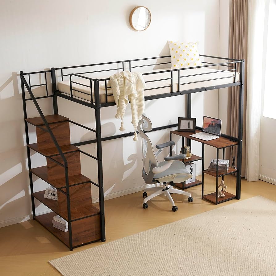 Amazon｜システムベッド ロフトベッド シングル コンセント付き 収納