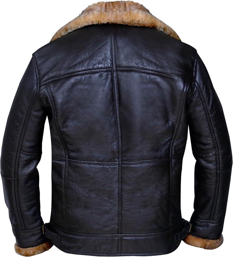MARCO ENZOLANI Cross Zip B3 Bomber Aviator Real Shearling Brown
