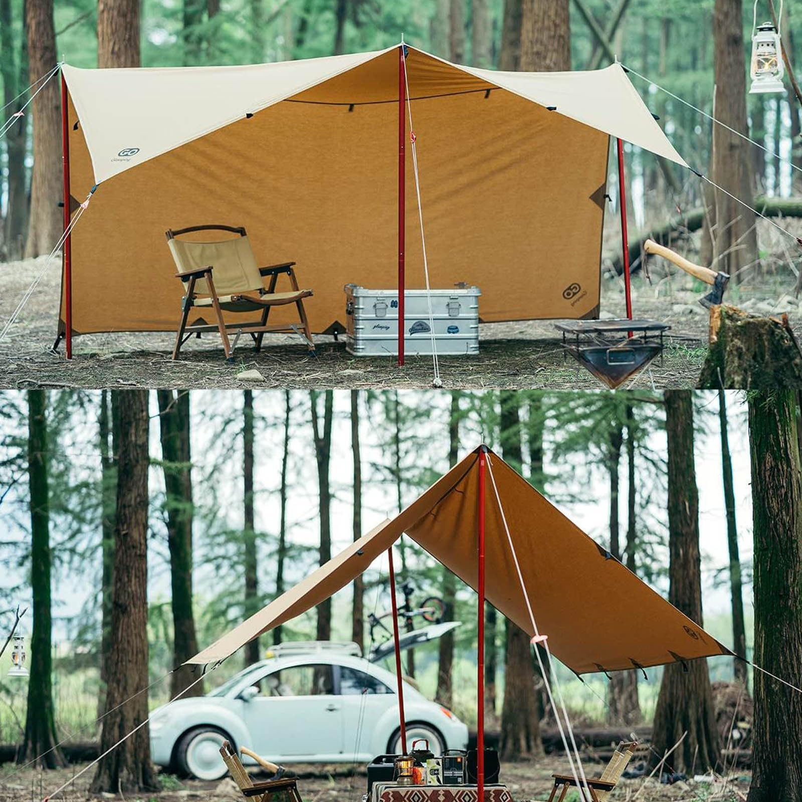 購入価格8万円 ウッド タープポール 6本 木製 真鍮 ビンテージ