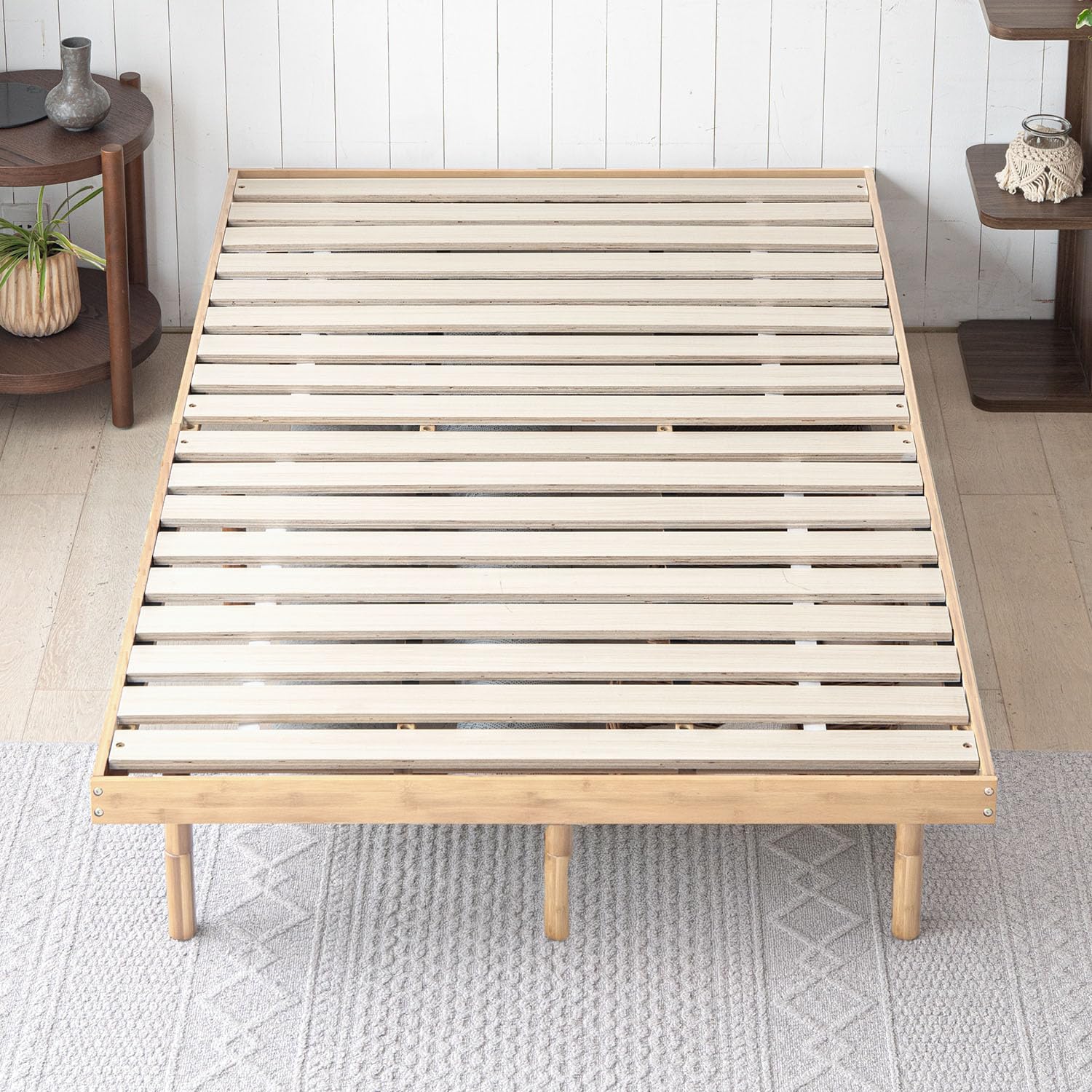 Amazon｜モダンデコ ベッド すのこベッド ダブル 耐荷重500kg 3段階 高