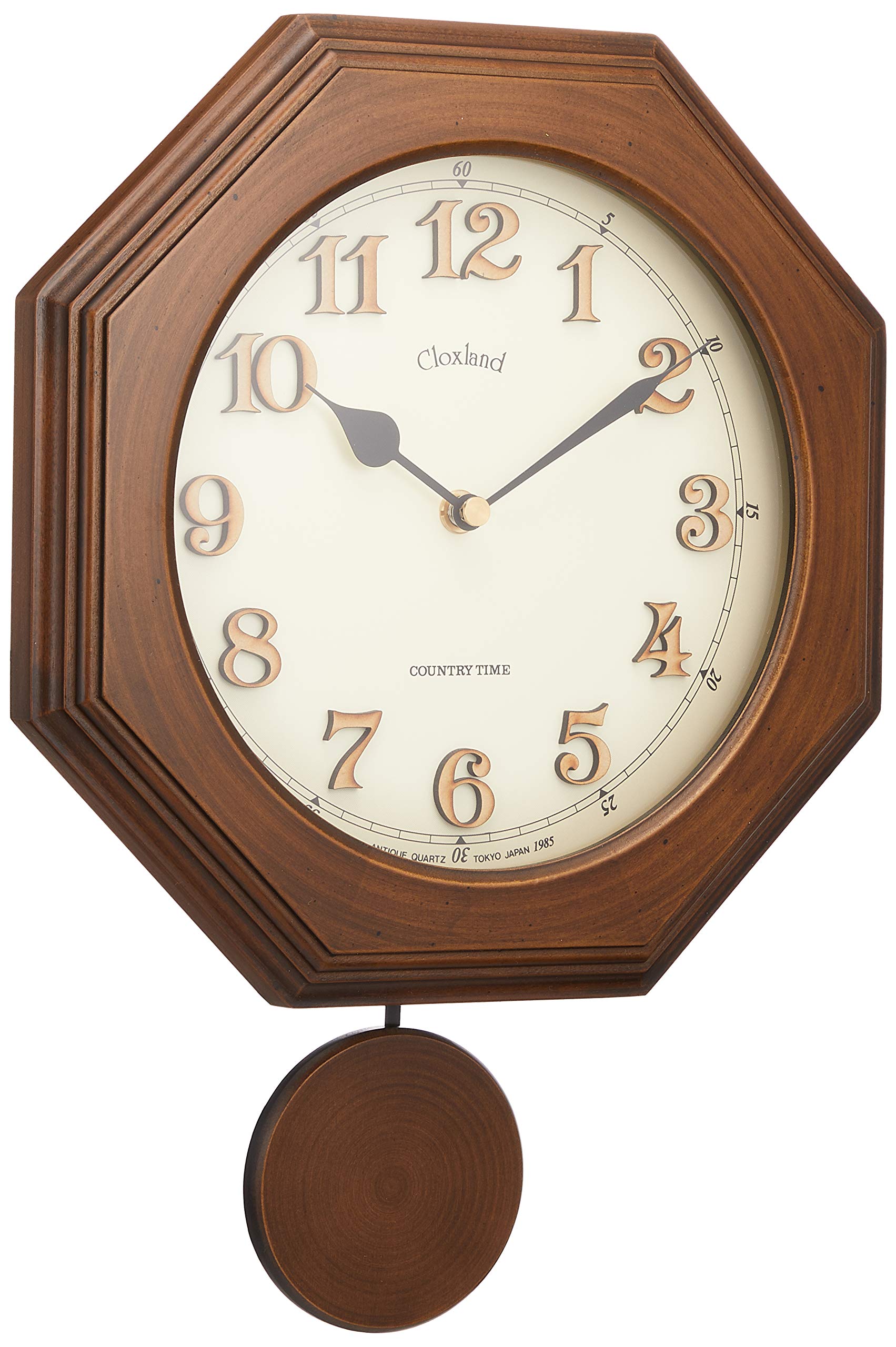 Amazon.co.jp: さんてる レトロ 電波 振り子 柱時計 日本製掛け時計