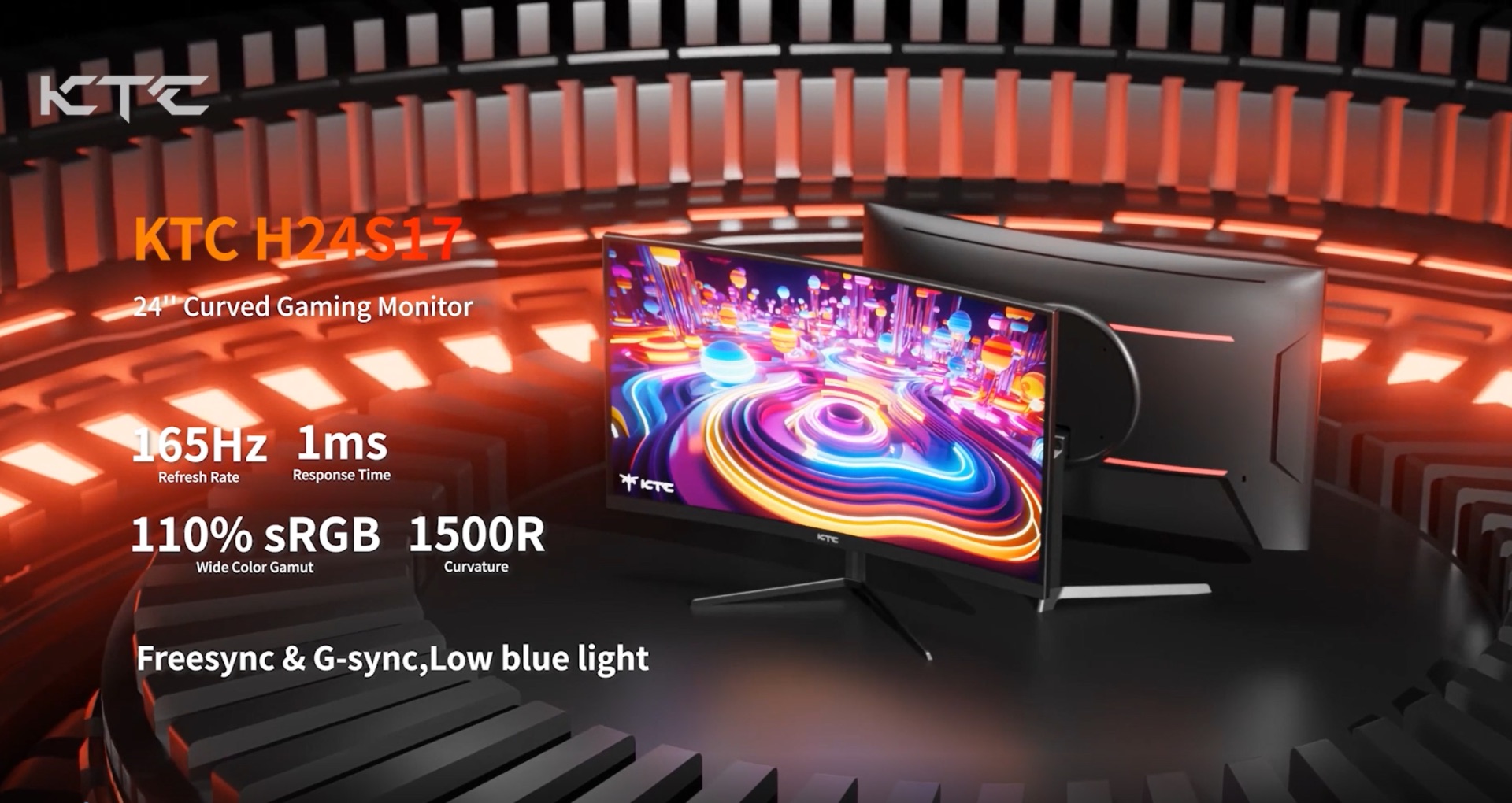 Amazon.co.jp: KTC 24インチ 湾曲ゲーミングモニター 180Hz 1ms(MPRT