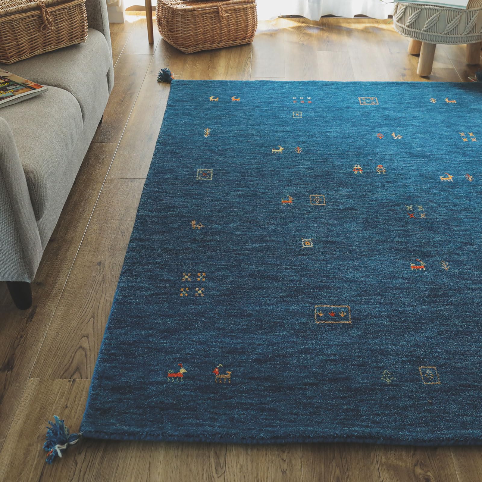 Amazon | グラムスタイル ギャッベ ラグ 絨毯 2畳 190x190cm 天然