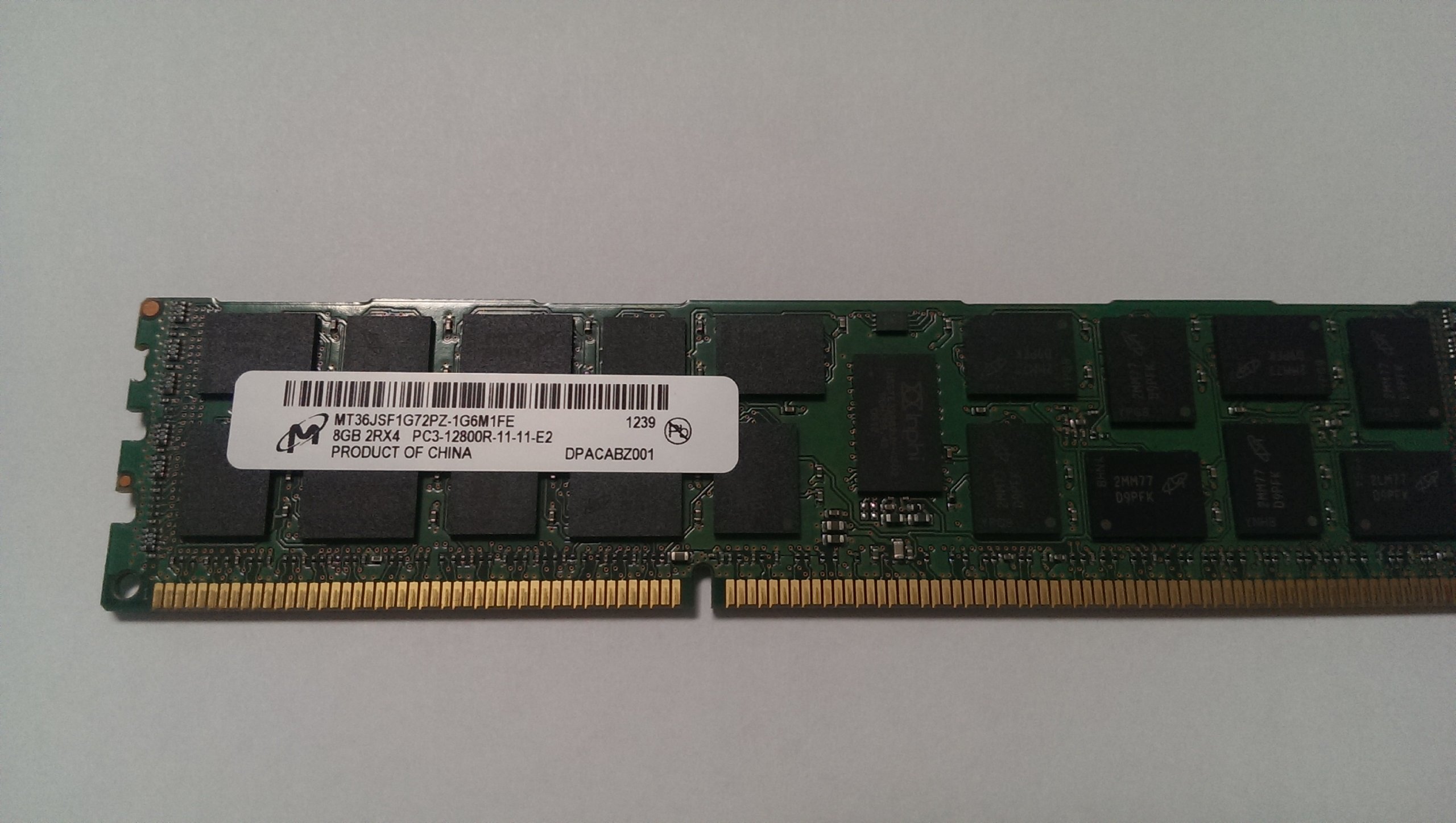 Micron MT36JSF1G72PZ-1G6M1 8GB PC3-12800 DDR3-1600MHz ECC