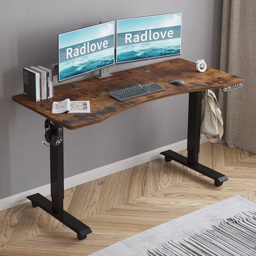 Amazon.co.jp: Radlove 昇降式デスク ゲーミングデスク 机 電動昇降式