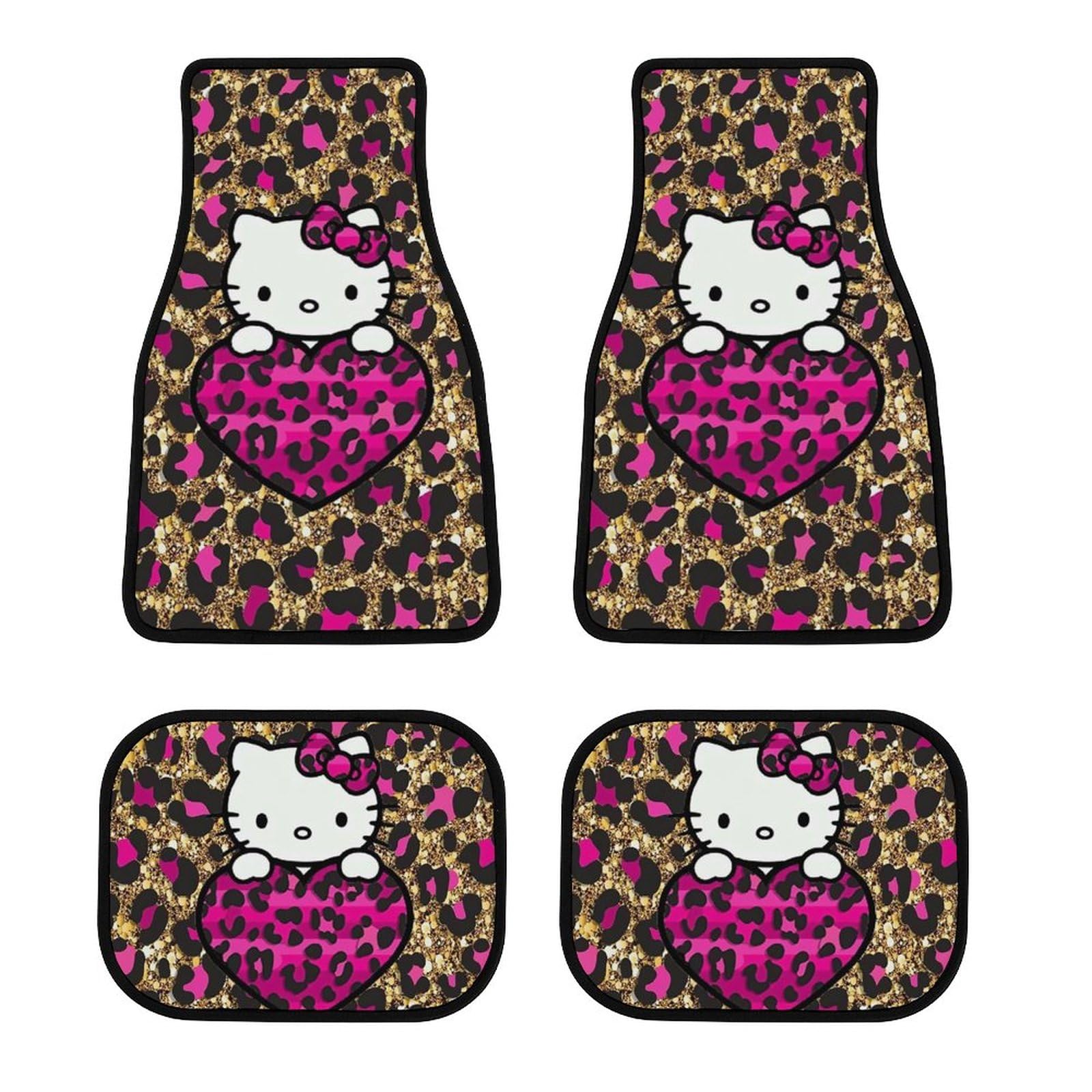Amazon | 車用フロアマット ハローキティ ヒョウ柄 カーマット 4枚