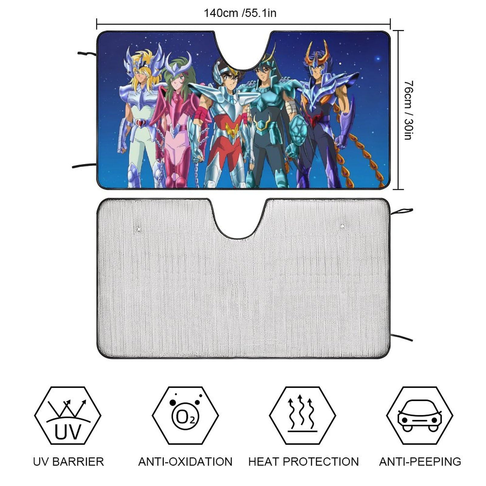 Amazon.co.jp: 聖闘士星矢 車用サンシェード 遮光 日焼け対策 人気