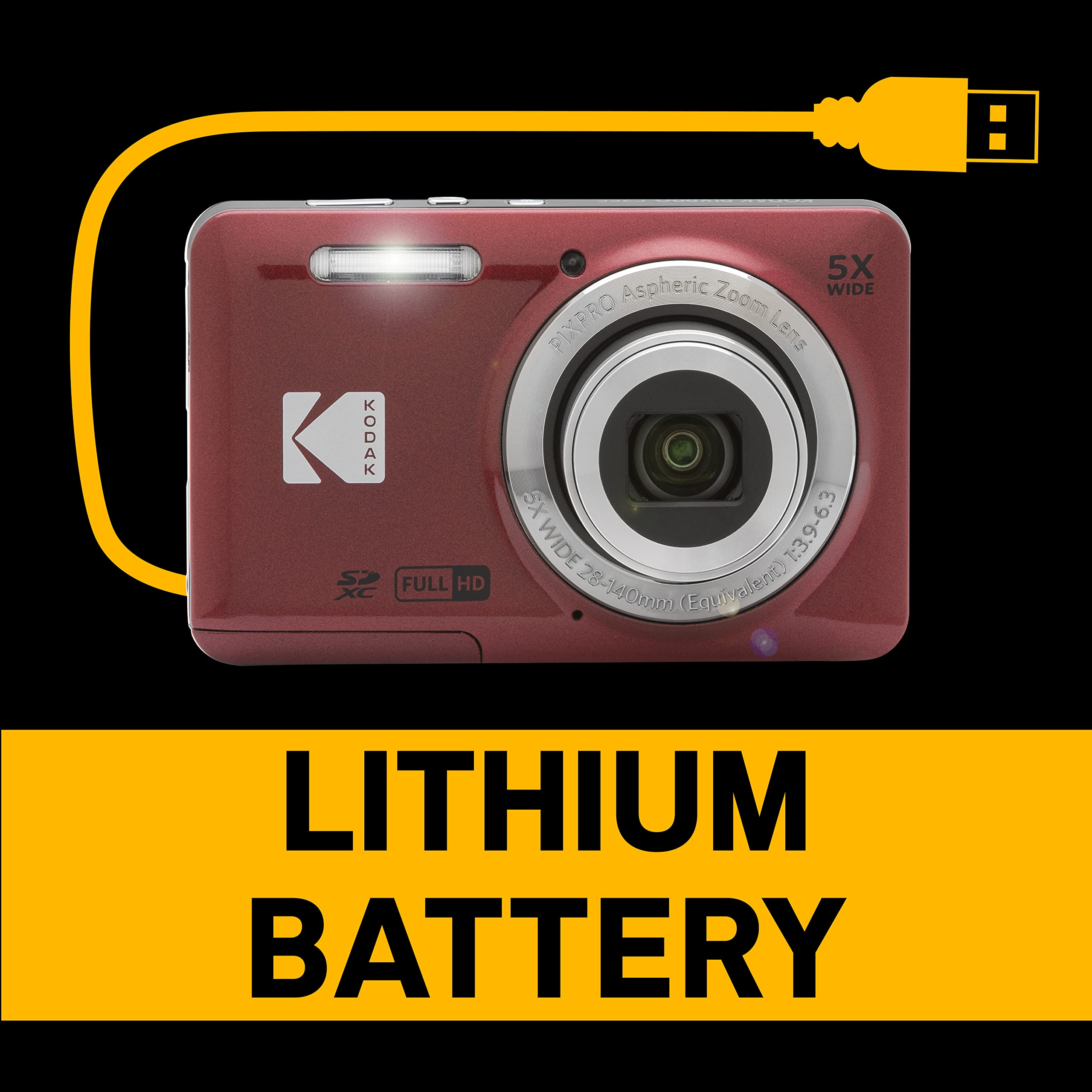 Amazon | KODAK (コダック) PIXPRO 使いやすい ズーム FZ55-RD 16MP