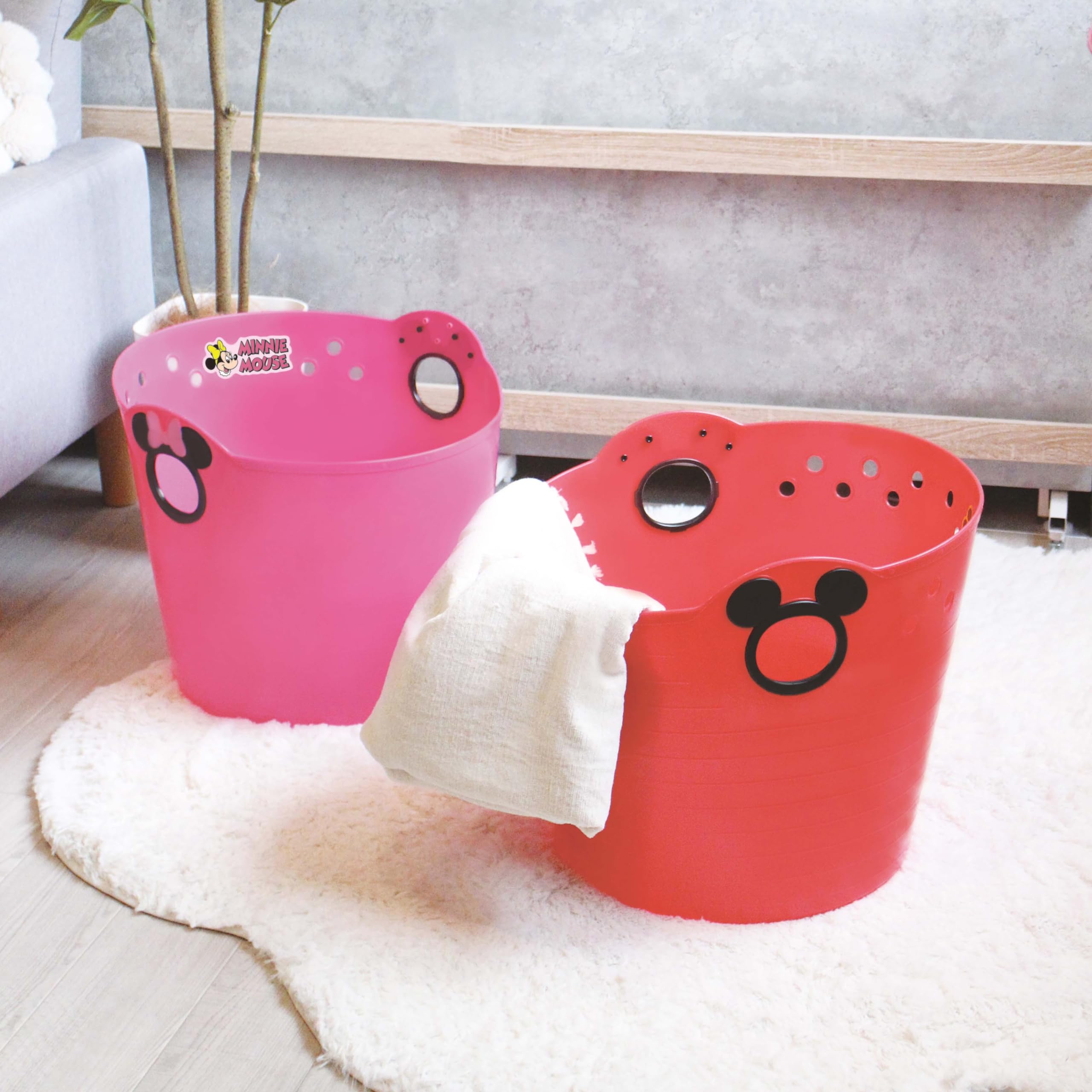 Amazon.co.jp: 錦化成 ミッキーマウス やわらかバケツ レッド 小物の