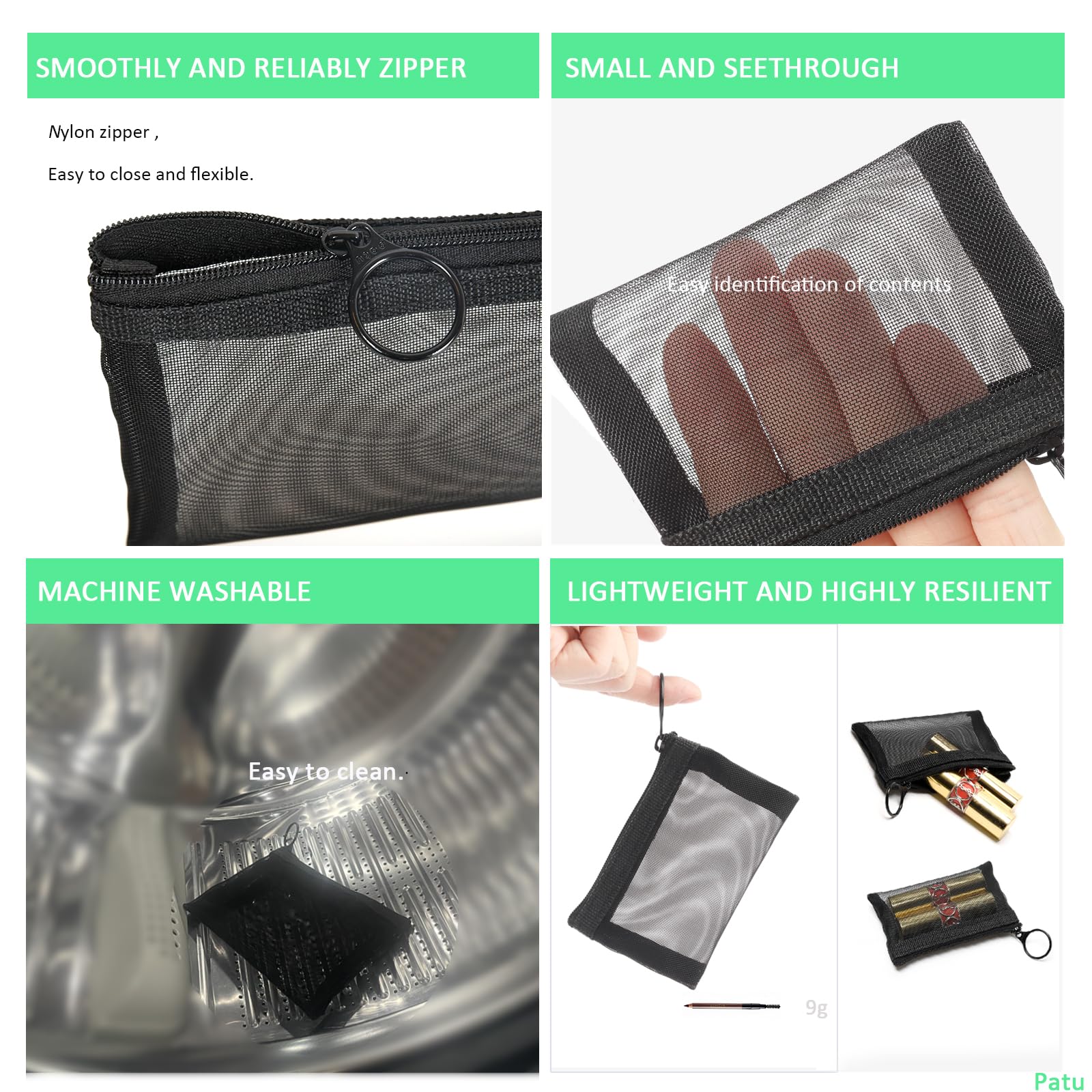 Amazon.com: Patu Mini Zipper Mesh Bags, 3