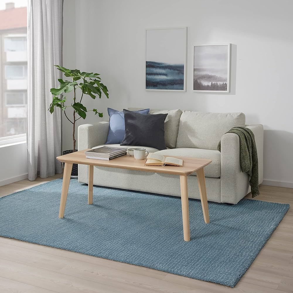 Ikea LANGSTED rug, low pile, 170x240 cm, light blue: Buy Online at