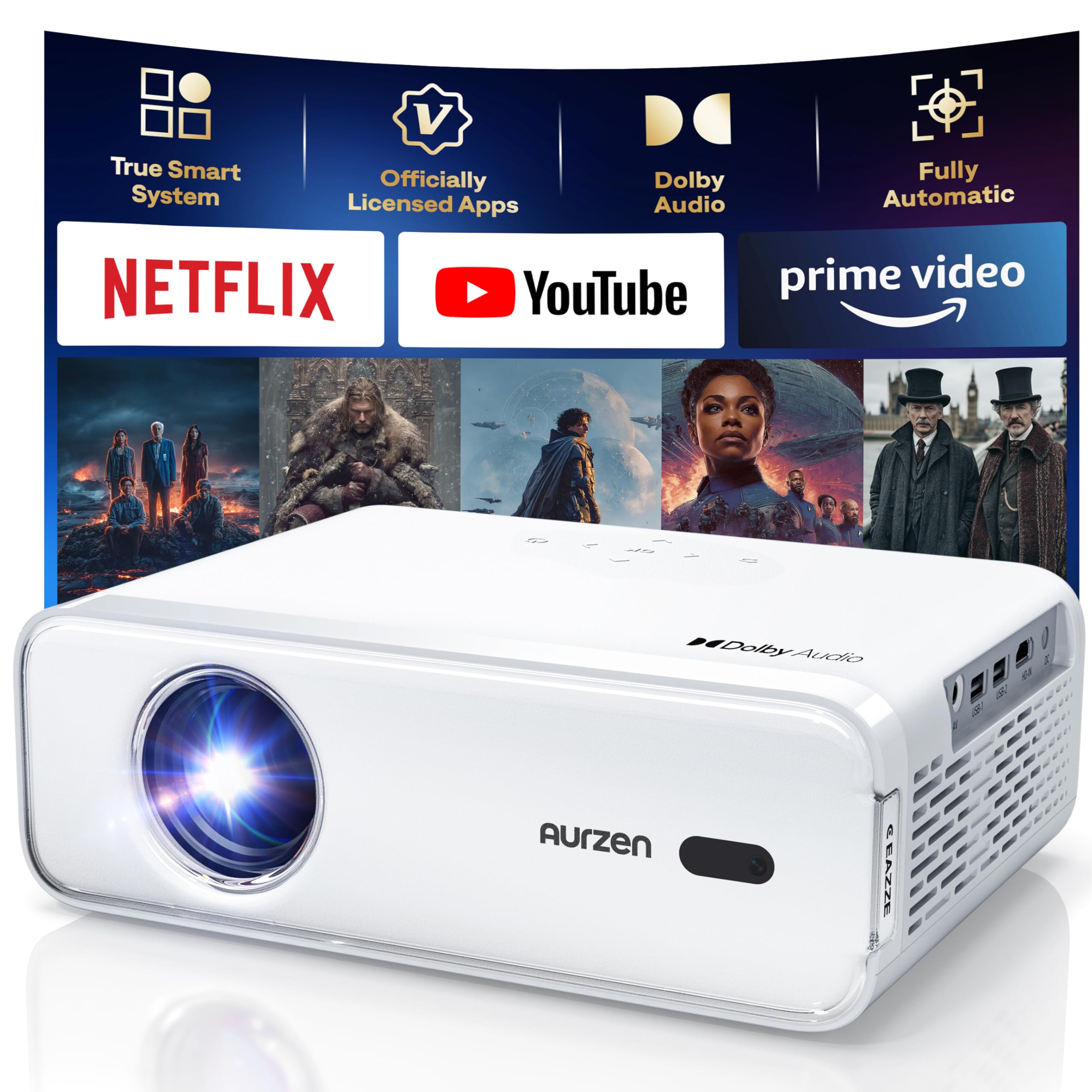 Amazon.com: Aurzen EAZZE D1 Smart Projector with WiFi and