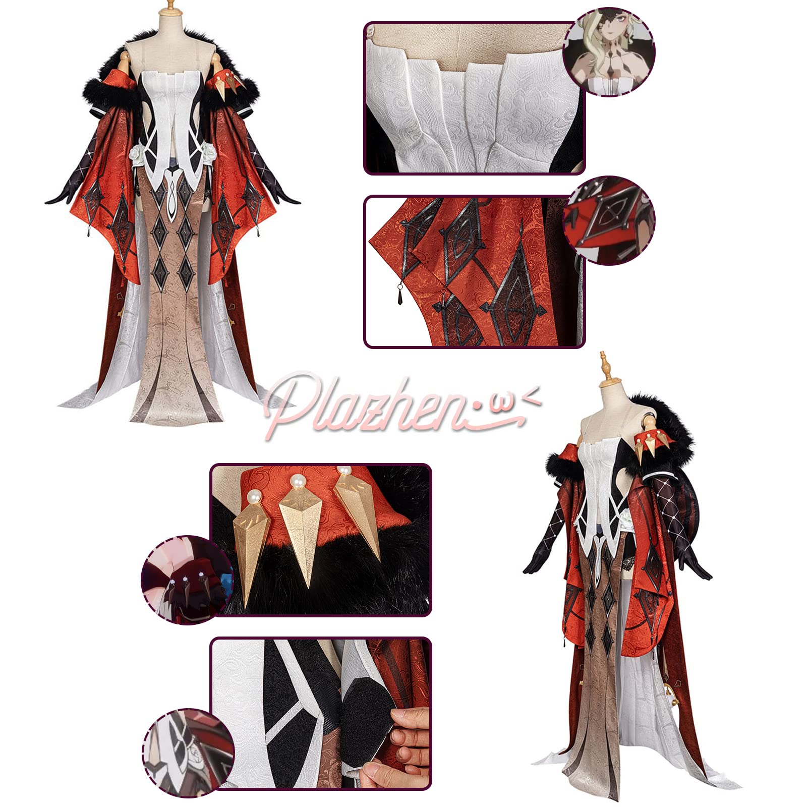 Amazon.co.jp: Plazhen 原神 淑女 シニョーラ コスプレ衣装 仮面