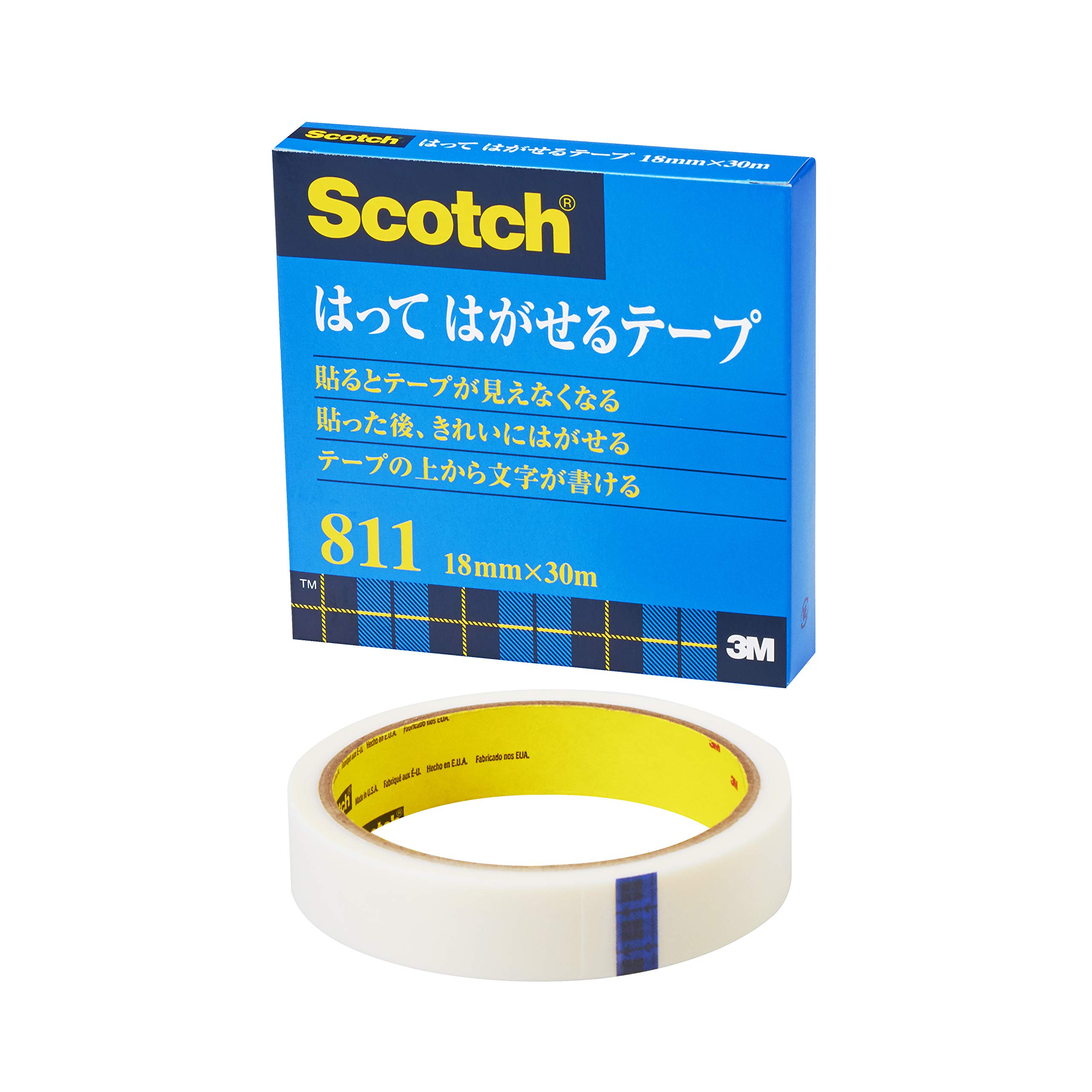 Amazon | 3M スコッチ はってはがせるテープ 紙箱入り 18mm×30m 大巻